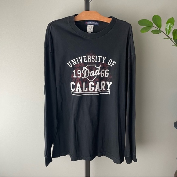Vintage Other - Vintage University of Calgary Long Sleeve Tshirt Tee Black Mens Size XL